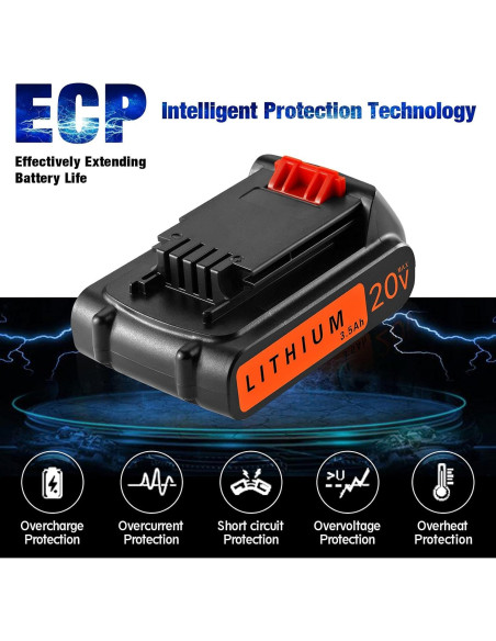 2 Baterías DSANKE 20V 3500mAh Litio para Black+Decker 2 Baterías DSANKE 20V 3500mAh Litio para Black+Decker