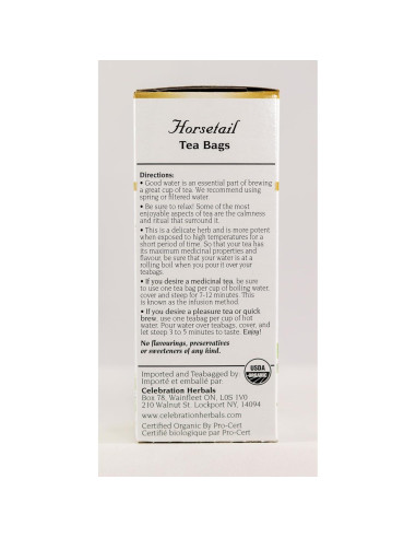 Té Orgánico Cola de Caballo Celebration Herbals 24 Bolsitas