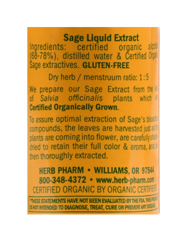 Extracto Líquido de Salvia Orgánica Herb Pharm 29.57 ml