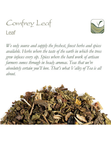 Hoja de Consuelda Secada Valle del Té 100g - Hierbas Naturales