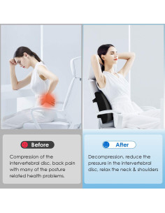 Almohada Lumbar CompuClever Espuma Viscoelástica Negra 2