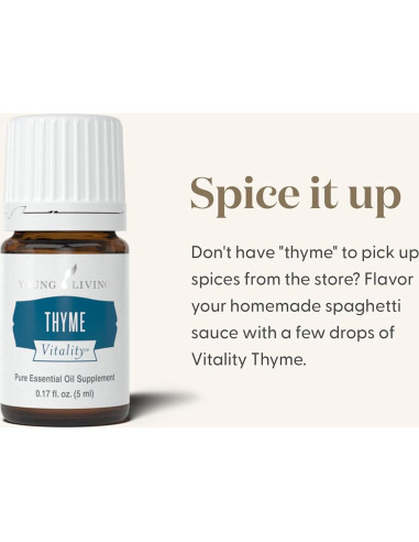 Aceite Esencial Culinario Joven Vida Tomillo 5ml - 100% Puro