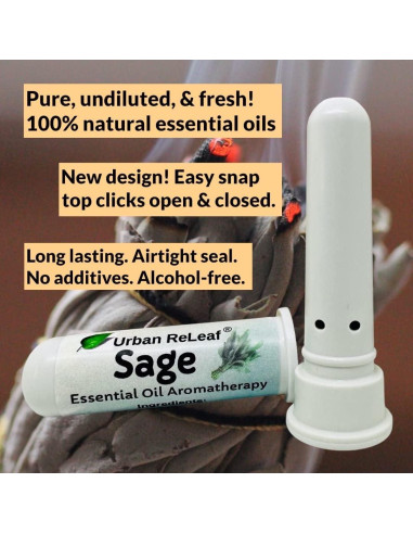 Inhalador Nasal de Aromaterapia Urban ReLeaf - Salvia Pura 7cm
