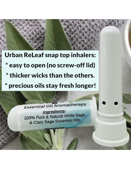 Inhalador Nasal de Aromaterapia Urban ReLeaf - Salvia Pura 7cm