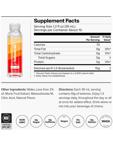 Bebida Energética Sin Cafeína H.V.M.N Ketone-IQ 10g Cetonas