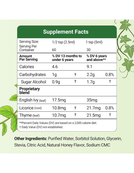 Jarabe Natural Herbion de Hiedra y Tomillo 148 ml - Sin Azúcar