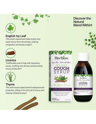 Jarabe Natural Herbion de Hiedra y Tomillo 148 ml - Sin Azúcar