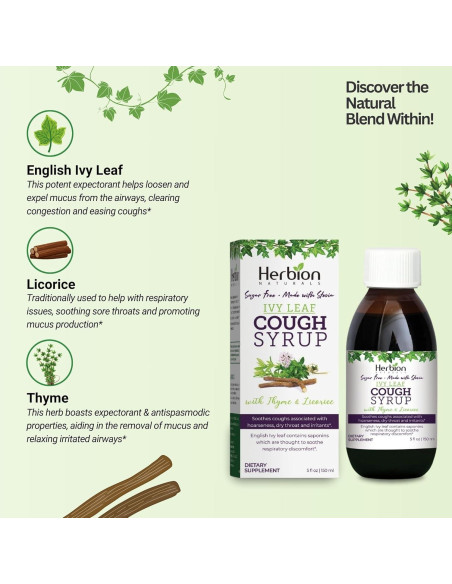 Jarabe Natural Herbion de Hiedra y Tomillo 148 ml - Sin Azúcar