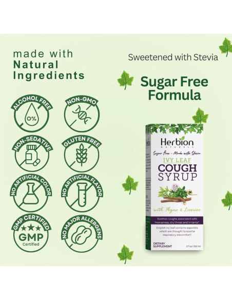 Jarabe Natural Herbion de Hiedra y Tomillo 148 ml - Sin Azúcar