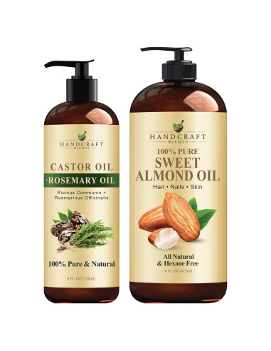 Aceite de Ricino, Romero y Almendra Dulce 100% Puro 236ml