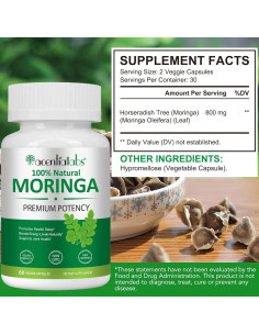 Cápsulas de Moringa 800mg FSLHCY - 60 Unidades Veganas 2