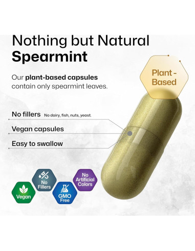 Cápsulas de Menta Verde BIO KRAUTER 1000 mg - 100 Unidades - Suplemento Vegano Digestivo