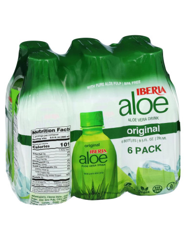 Bebida de Jugo de Aloe Vera Iberia Original 280 ml - Paquete de 6