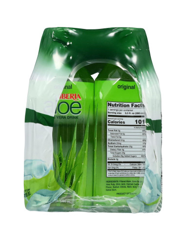Bebida de Jugo de Aloe Vera Iberia Original 280 ml - Paquete de 6