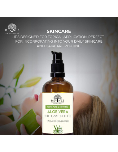 Aceite de Aloe Vera Prensado en Frío Devinez 30ml | Hidratante Piel y Cabello