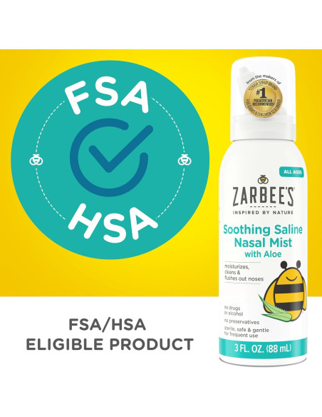 Mist nasal salino Zarbee 89 ml con aloe para todas las edades