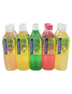 Aloevine Jugo de Aloe Vera 500 ml - Paquete de 10 Sabores