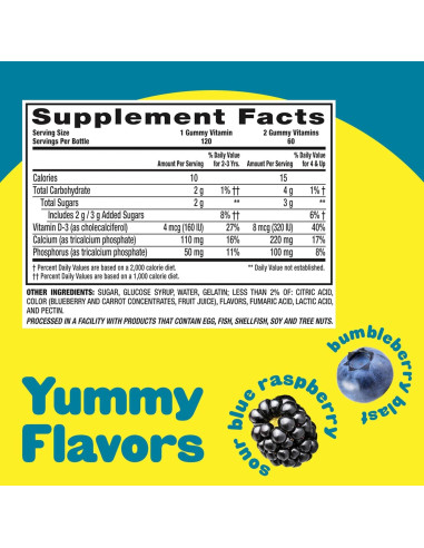 Gomitas L'il Critters Soporte Óseo 120ct - Calcio y Vitamina D