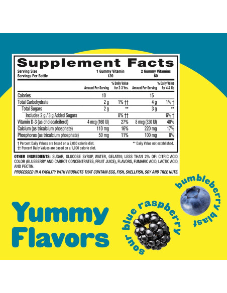 Gomitas L'il Critters Soporte Óseo 120ct - Calcio y Vitamina D