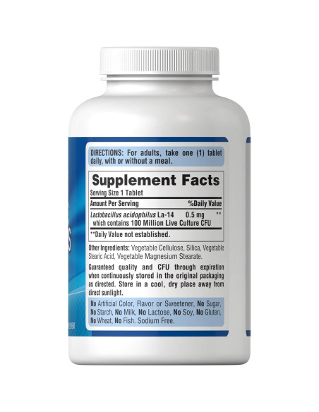 Suplemento Probiotico Acidophilus Puritan's Pride 250 Tabletas Suplemento Probiotico Acidophilus Puritan's Pride 250 Tabletas