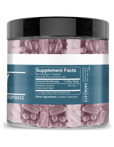 Cápsulas de Extracto de Arándano 10:1 Earthborn 200 Unidades