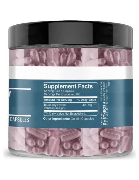 Cápsulas de Extracto de Arándano 10:1 Earthborn 200 Unidades