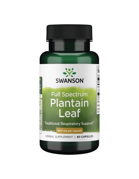 Suplemento Herbal Swanson Plátano Hoja 400 mg 60 Cápsulas