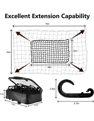 Red de Carga Funmit 56x96 cm con 12 Ganchos Ajustables