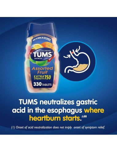 Tabletas Masticables TUMS Antiácido Extra Fuerte 330 Unidades