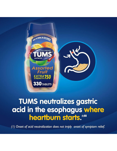 Tabletas Masticables TUMS Antiácido Extra Fuerte 330 Unidades