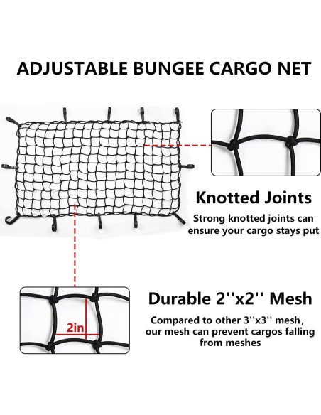 Red de Carga Funmit 56x96 cm con 12 Ganchos Ajustables