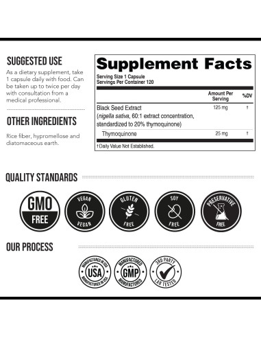 Cápsulas de Aceite de Semilla Negra TQ-Advanced 4X 25mg - 60 Unidades