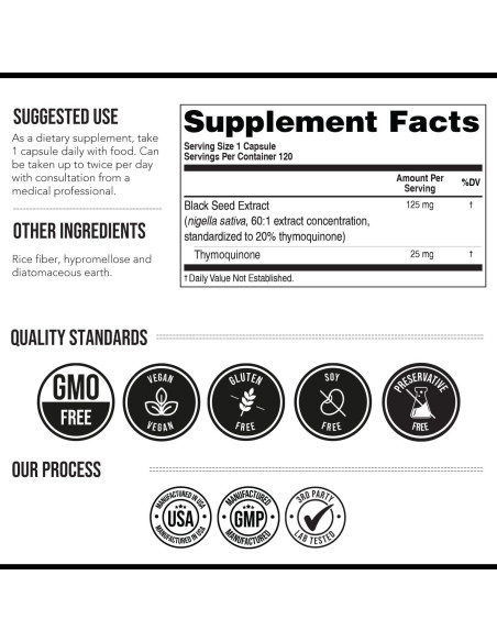 Cápsulas de Aceite de Semilla Negra TQ-Advanced 4X 25mg - 60 Unidades