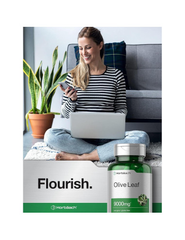 Cápsulas de Extracto de Hoja de Olivo Horbaach 9000mg 200 Unidades