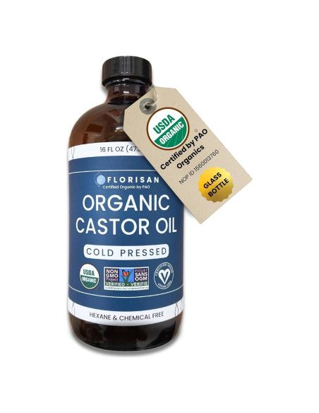 Aceite de Ricino Orgánico Florisan 473ml Prensado en Frío