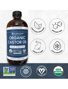 Aceite de Ricino Orgánico Florisan 473ml Prensado en Frío 2