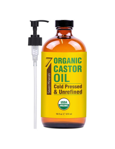 Aceite de Ricino Orgánico Prensado en Frío 473 ml Seven Minerals