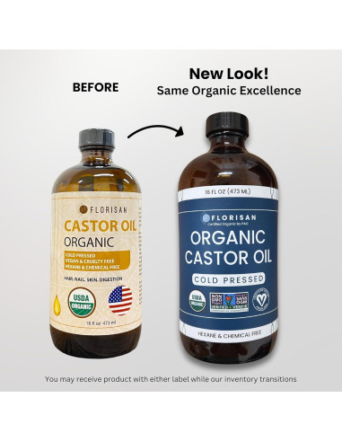 Aceite de Ricino Orgánico Florisan 473ml Prensado en Frío