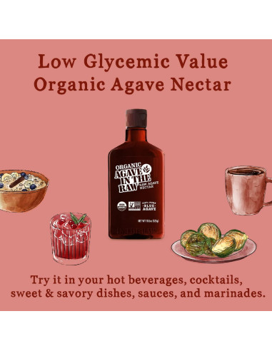 Néctar de Agave Orgánico In The Raw 548.8 ml - Vegano, Sin Gluten