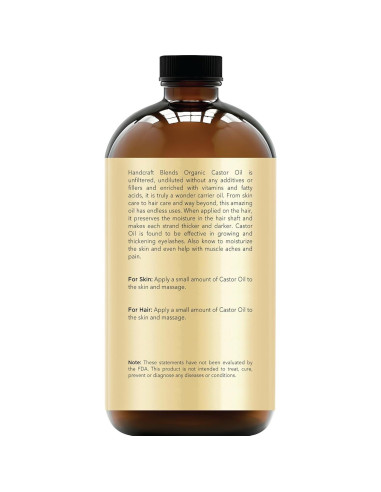 Aceite de Ricino Orgánico Handcraft Blends 473 ml - 100% Puro