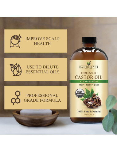 Aceite de Ricino Orgánico Handcraft Blends 473 ml - 100% Puro