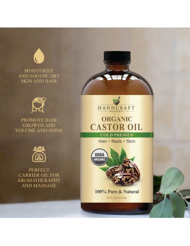 Aceite de Ricino Orgánico Handcraft Blends 473 ml - 100% Puro