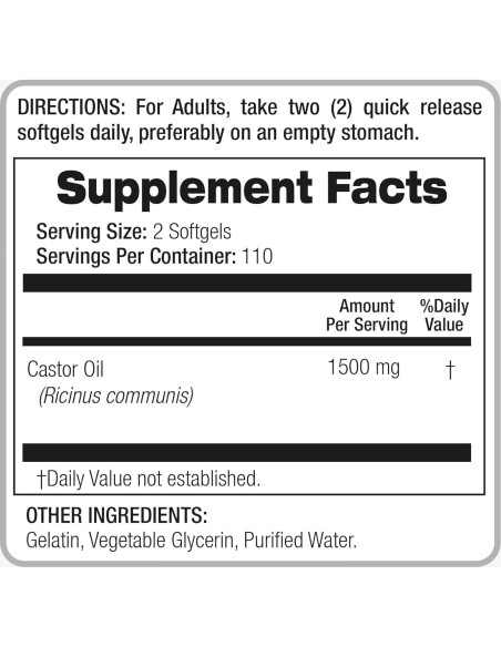 Suplemento de Aceite de Ricino Orgánico FITO MEDIC'S 220 Geles