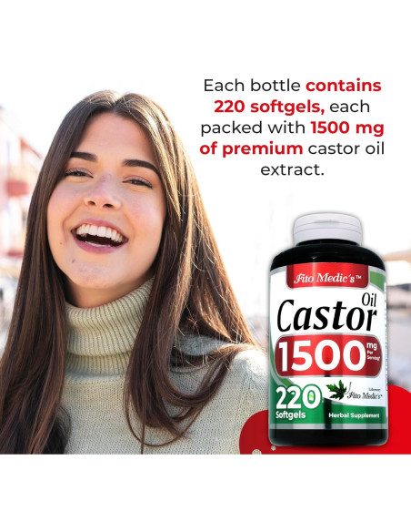 Suplemento de Aceite de Ricino Orgánico FITO MEDIC'S 220 Geles