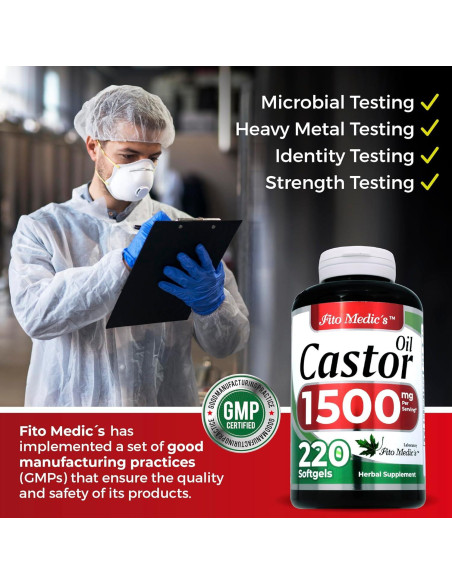 Suplemento de Aceite de Ricino Orgánico FITO MEDIC'S 220 Geles