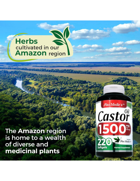 Suplemento de Aceite de Ricino Orgánico FITO MEDIC'S 220 Geles