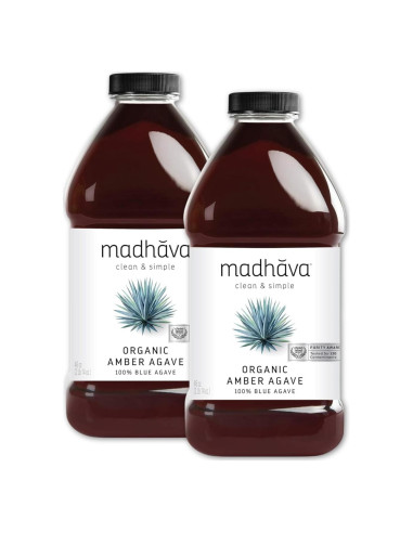 Néctar de Agave Orgánico Madhava Ámbar 1364ml (Paquete de 2)