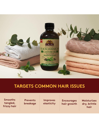 Aceite de Ricino Negro Jamaicano OKAY 113.4 g - Hidratante Cabello y Piel
