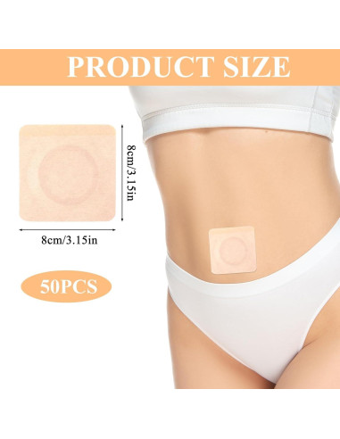 50 Parches de Aceite de Ricino Autoadhesivos 8x8cm CIATBYYJ