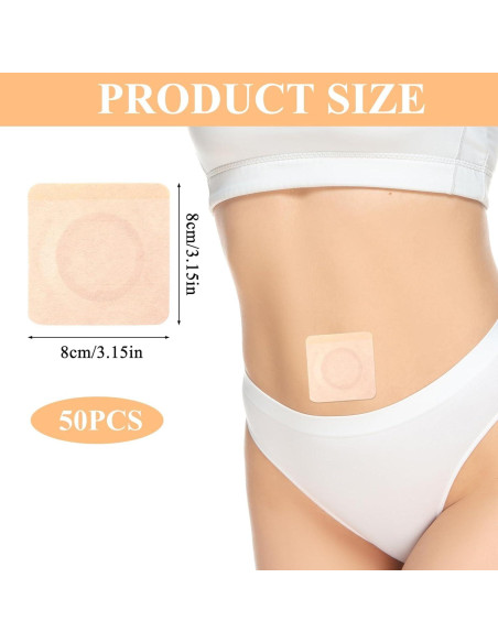 50 Parches de Aceite de Ricino Autoadhesivos 8x8cm CIATBYYJ